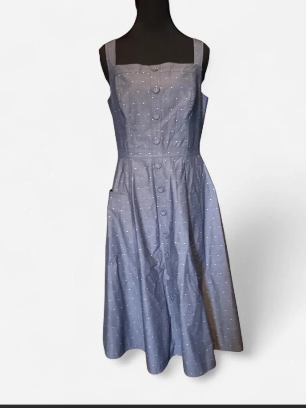 Gal Meets Glam Blue Polka Dot Midi Dress